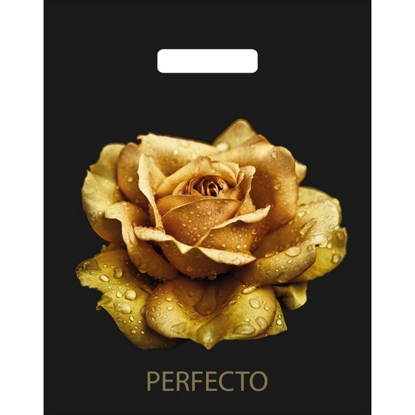 Пакет с вырубной ручкой, 30*37 см, полиэтилен 90 мкм, Перфекто_Роза