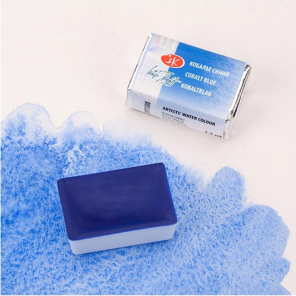 Краска акварельная БЕЛЫЕ НОЧИ, кобальт синий (G), кювета 2.5 мл