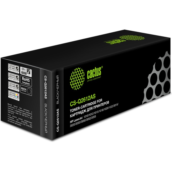 Картридж лазерный Cactus CS-Q2612AS Q2612A черный (2000стр.) для HP LJ 1010/1012/1015/1018/1020/1020 Картридж лазерный Cactus CS-Q2612AS Q2612A черный (2000стр.) для HP LJ 1010/1012/1015/1018/1020/1020