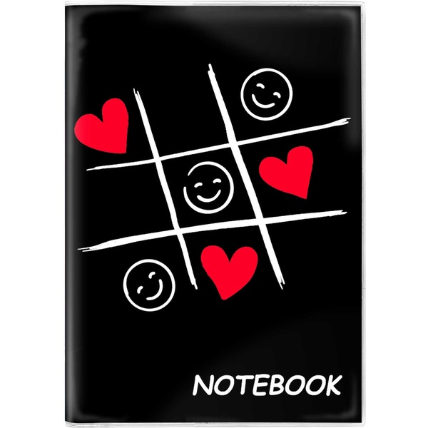 Блокнот на склейке, B7+, 66 л., клетка, 65 г/м², съемная ПВХ обл., ФЕНИКС+ Крестики-нолики Акция!