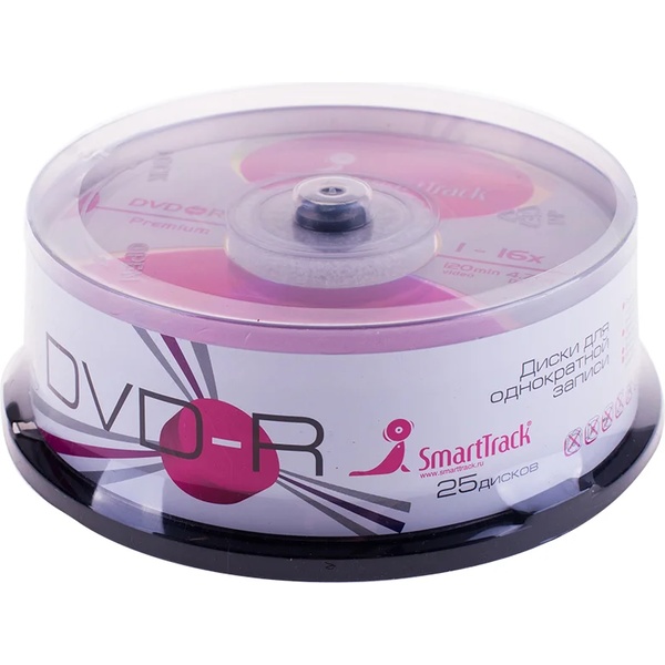 Диск Smart Track DVD-R 4.7GB 16x 25шт. Cake Box Диск Smart Track DVD-R 4.7GB 16x 25шт. Cake Box