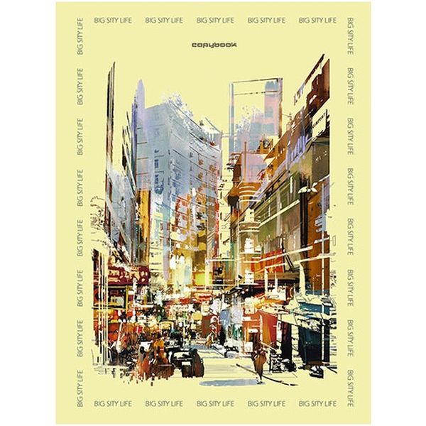 Тетрадь А5, клетка, 48 л., на гребне, 60 г/м², вд-лак, КТС-ПРО Город