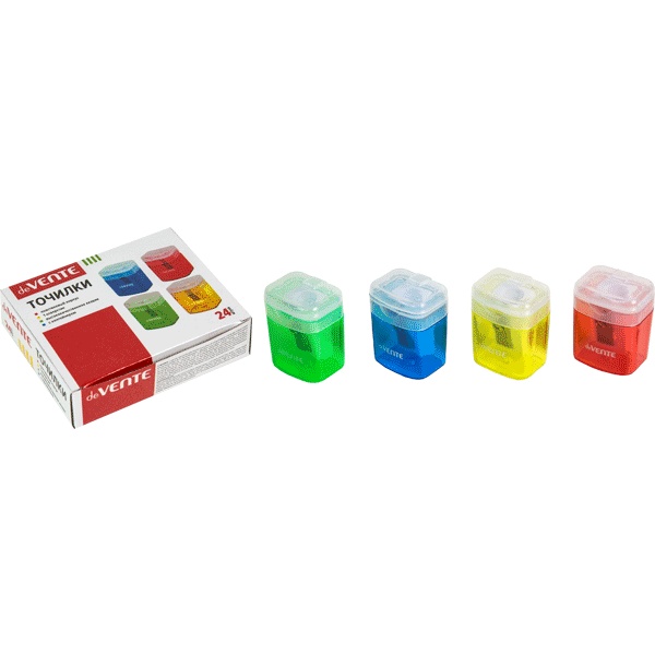 Точилка пластиковая, 1 отв., контейнер, deVENTE_4 дизайна