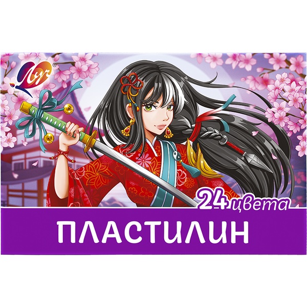Пластилин классический ЛУЧ Аниме Сакура, 24 цвета, 480 г, стек в комплекте, к/уп. Пластилин классический ЛУЧ Аниме Сакура, 24 цвета, 480 г, стек в комплекте, к/уп.