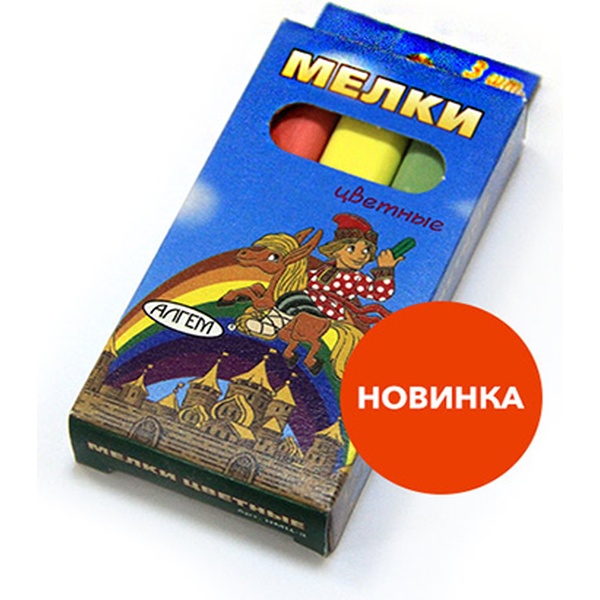 Мелки цветные 3 шт., квадратные, в к/к, АЛГЕМ Детские Мелки цветные 3 шт., квадратные, в к/к, АЛГЕМ Детские