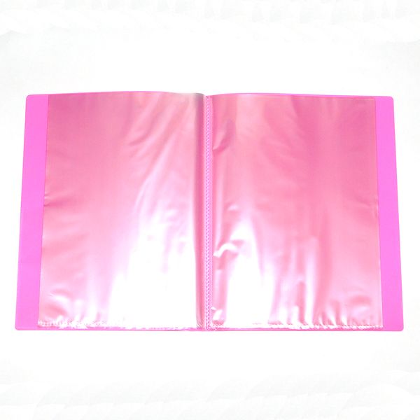 Папка с 20 файлами А4, PP 450/30 мкм, "песок", торц./вн. карм., deVENTE Juicy/ Розовая