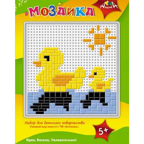 Тетрис-мозаика А5. АППЛИКА Утки, пластик. эл-ты, пинцет, 5+   Акция!