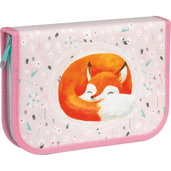 Пенал 1 отд., на молнии, 200*130*28 мм, текстиль, откидная планка, ArtSpace Foxy  Акция!