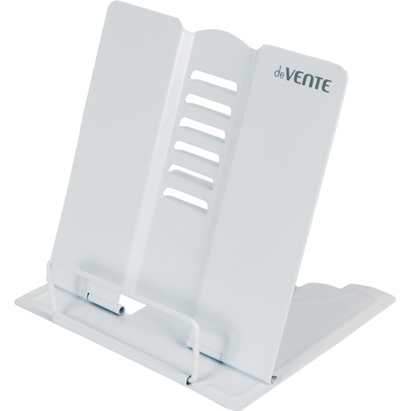 Подставка для книг металлическая deVENTE School Whity, 154x152 мм, 235г, противоскользящими ножками, белая, в пластиковом пакете с европодвесом