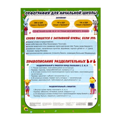 Плакат А4. Орфография для начальной школы Плакат А4. Орфография для начальной школы