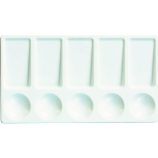 Палитра пластиковая, прямоугольная с кюветами, белая, ЛУЧ №2