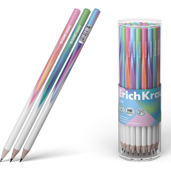 Карандаш чернографитный, HB, деревянный, круглый, ErichKrause Blink_3 дизайна