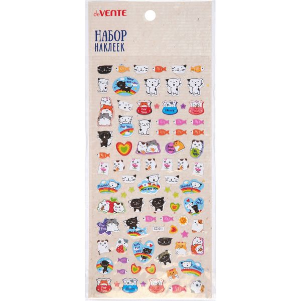 Паф-стикеры (объемные) deVENTE Пушистики, PVC, карточка 95*195 мм