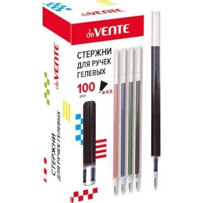 Стержень гелевый черный, 130 мм, 0.5 мм, н-к Standard, защитный колпачок, deVENTE Стержень гелевый черный, 130 мм, 0.5 мм, н-к Standard, защитный колпачок, deVENTE