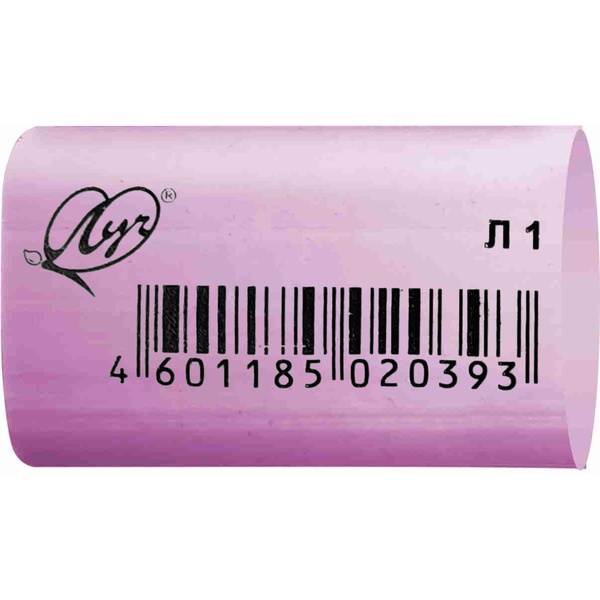 Ластик ЛУЧ Л1, TPR, прямоугольный, 35*22*10, пастельный, сиреневый