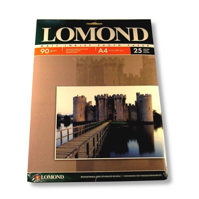 Фотобумага А4, 90 г/м² , 25 л., матовая, 1-ст., LOMOND Inkjet