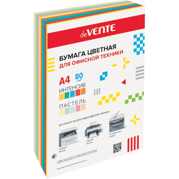 Бумага цветная А4/80/500 л., 5 интенсив + 5 пастель, deVENTE MIX 10 Бумага цветная А4/80/500 л., 5 интенсив + 5 пастель, deVENTE MIX 10