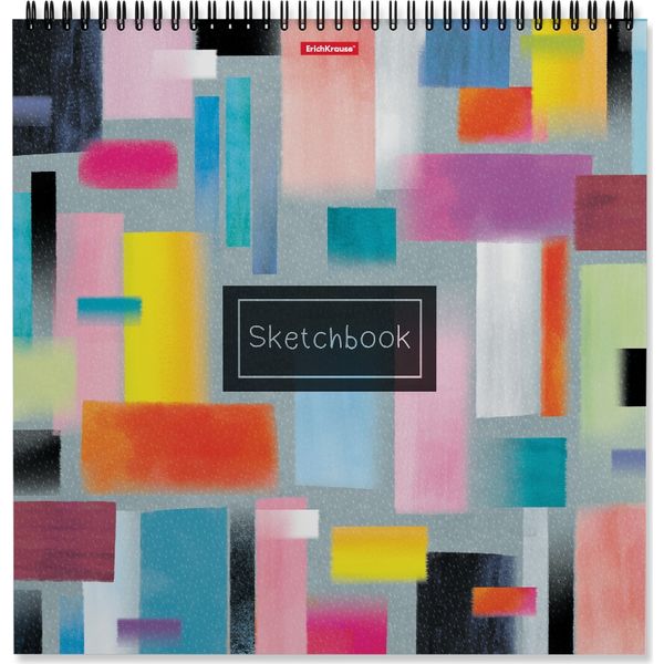 Скетчбук на гребне 295*295 мм, 120 г/м2, 40 л., белый блок, ErichKrause Абстракция, ж/подложка    Акция!