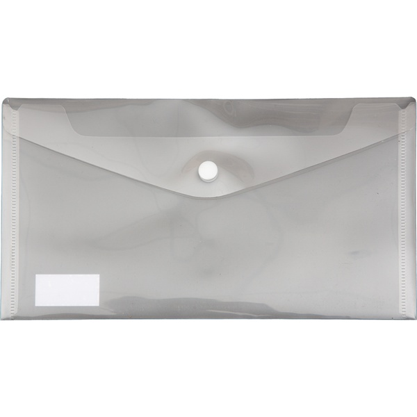 Папка-конверт на кнопке, DL, 180 мкм, прозрачная, deVENTE