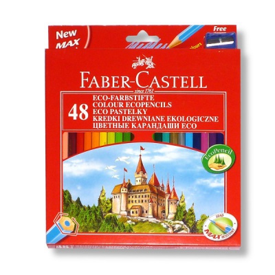 Карандаши цветные 48 шт., деревянные, шестигранные, с точилкой, Faber-Castell ЗАМОК (в к/к) Карандаши цветные 48 шт., деревянные, шестигранные, с точилкой, Faber-Castell ЗАМОК (в к/к)