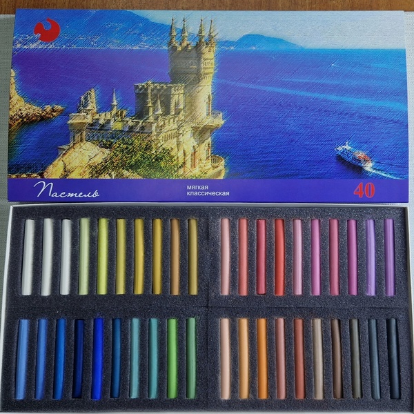 Пастель 40 цветов в картоне