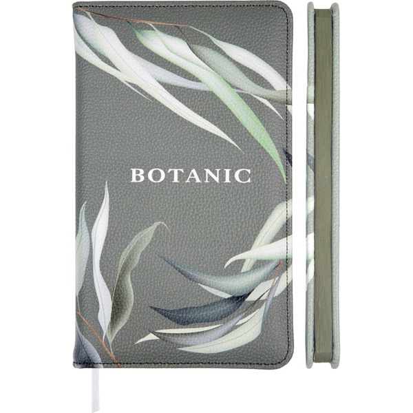 Планинг недатированный, 170*100 мм, 80 л. 70 г/м2, тв. перепл., и/к, поролон, цв. срез, deVENTE Botanic_оливковый  Акция!