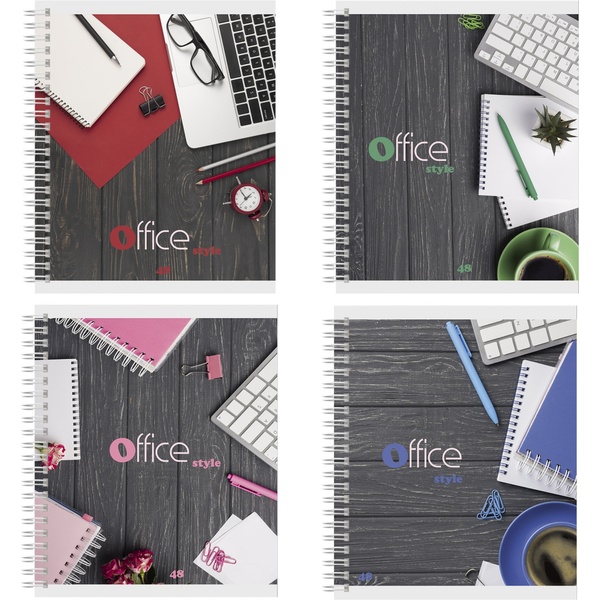 Тетрадь А5, клетка, 48 л., на гребне, 60 г/м², Alingar Office style_4 дизайна