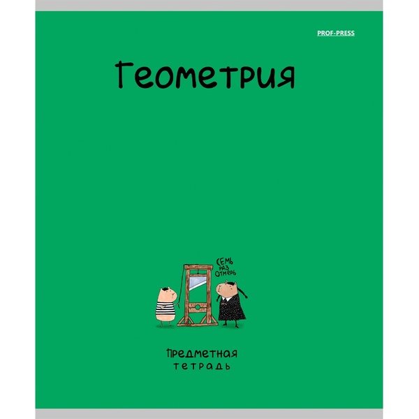 Тетрадь предметная А5, 48 л., клетка, 60 г/м², тисн. "лен", Prof-Press Mini Friends_Геометрия