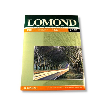 Фотобумага А4, 130 г/м² , 25 л., матовая, 2-ст., LOMOND Inkjet