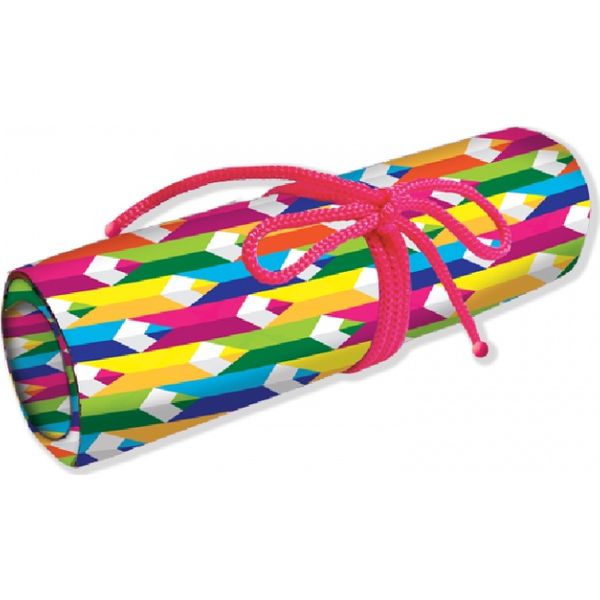 Пенал-рулон для кистей ПЧЕЛКА Карандаши, на 39 предметов, текстиль, на шнурке, 455*245 мм Акция!