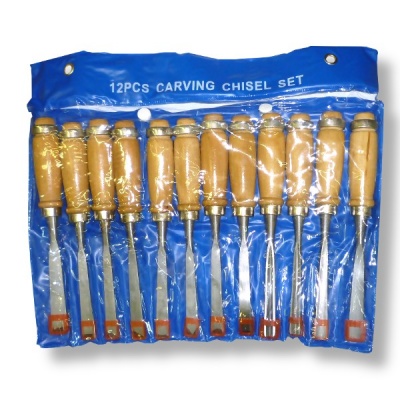 Стамески д/резьбы по дереву 12 шт. в сумочке Акция!