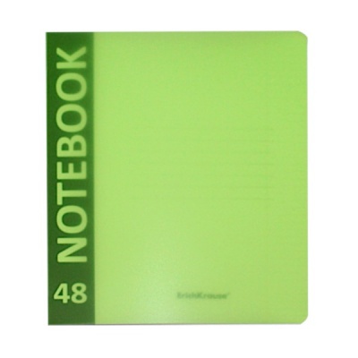 Тетрадь А5, клетка, 48 л., на скобе, 60 г/м², пласт. обложка, ErichKrause CoverProBook Neon_зеленая Акция!