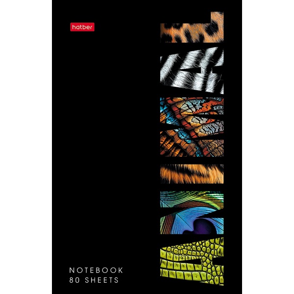 Блокнот на скобе А5, 80 л., клетка, 65 г/м2, глянц. лам., Hatber Animals print   Акция!