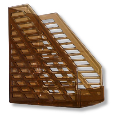 Лоток для бумаг вертикальный, 1 секция (160 мм), пластик., тонир. коричневый, СТАММ XXL Эко