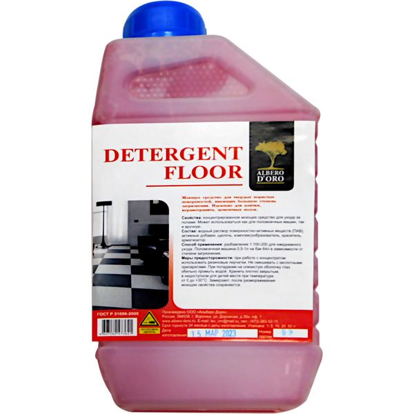Средство для мытья полов щелочное Albero D'ORO Detergent Floor 1 л