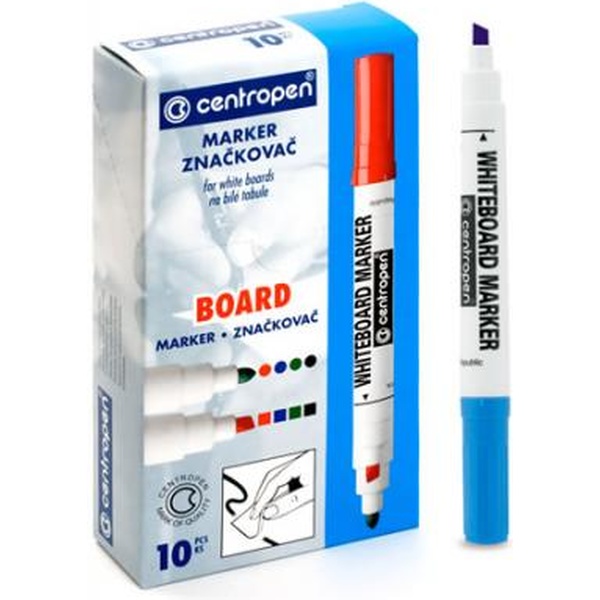 Маркер для м/м доски, синий, клиновидный, 1-4.5 мм, Centropen  Акция!