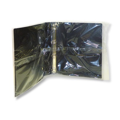 Папка на 4 D-кольцах, А4, PP 800 мкм, "песок", 40 мм, 2 кармана, Бюрократ_черная