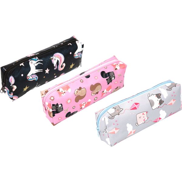 Пенал-косметичка 1 отд., на молнии, 200*70*35 мм, Attomex Cute Animals, прямоуг., иск. кожа Акция!