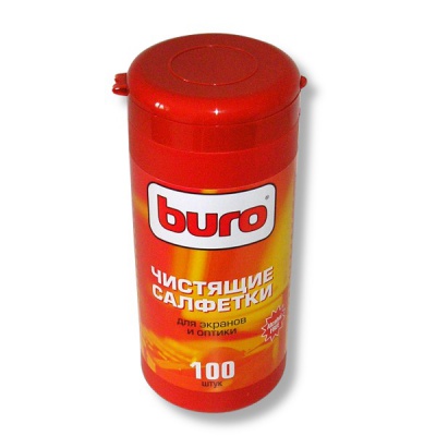 Салфетки чистящие для мониторов Buro BU-Tscreen, 100 шт, нетканый материал, в тубусе