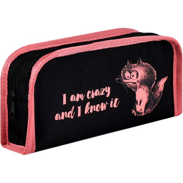 Пенал 1 отд., на молнии, 210*100*55 мм, текстиль, шелкография, Феникс+ Крэйзи белка Акция!