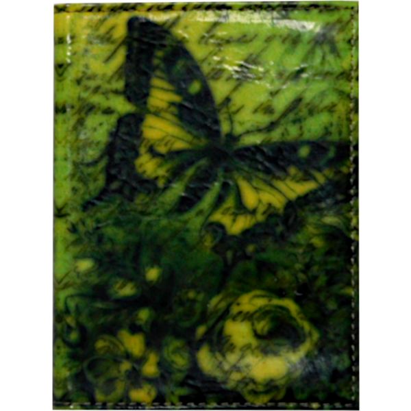 Визитница карманная Grand Vintage Butterfly, на 40 визиток, нат. кожа, отстроч., принт