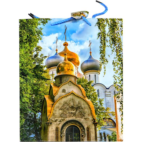 Пакет подарочный, 26*33*14 см, мел. бумага 157 г/м², глянц. ламинация, Новодевичий монастырь Пакет подарочный, 26*33*14 см, мел. бумага 157 г/м², глянц. ламинация, Новодевичий монастырь