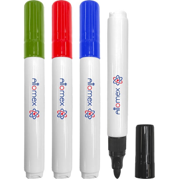 Маркеры для м/м доски, круглый корпус, пулевидный н-к, 3 мм, 4 цвета, Attomex ассорти