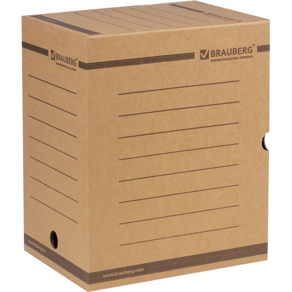 Короб архивный А4, микрогофрокартон, фикс. клапан, 200 мм (1800 л.), бурый, Valved