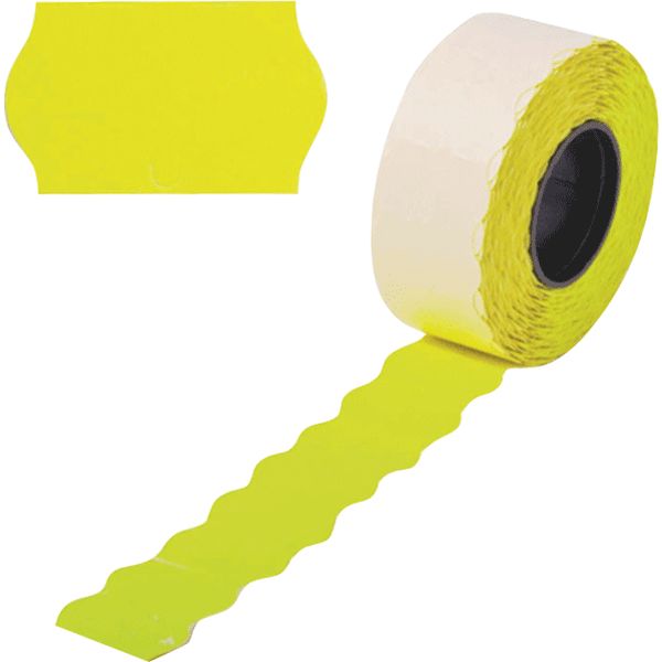 Этикет-лента ВОЛНА, 25*16 мм, 800 шт., желтая, deVENTE  Акция!