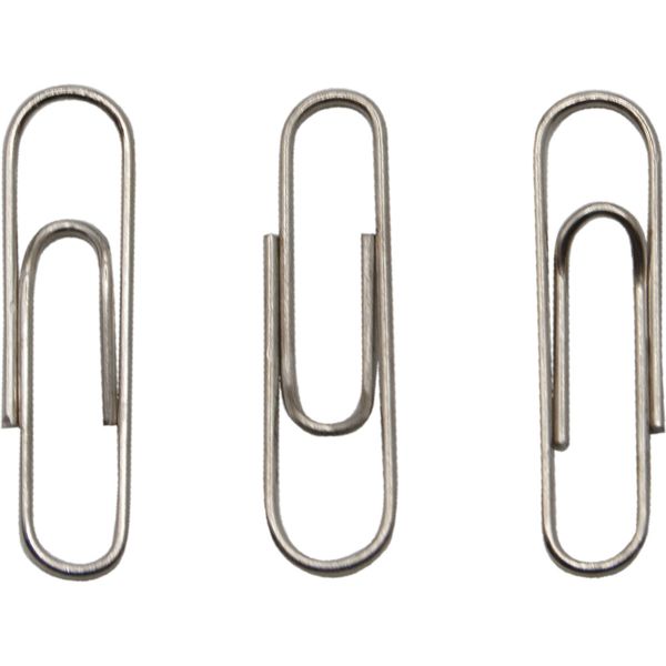 Скрепки 25 мм, никелированные, овальные, 100 шт., к/к, Silwerhof