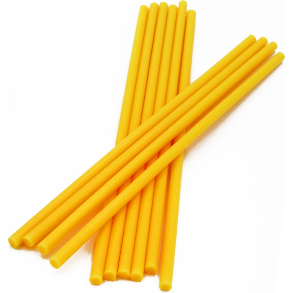Стержень клеевой к термопистолету, Ø7 мм, длина 250 мм, желтый, VIKEY