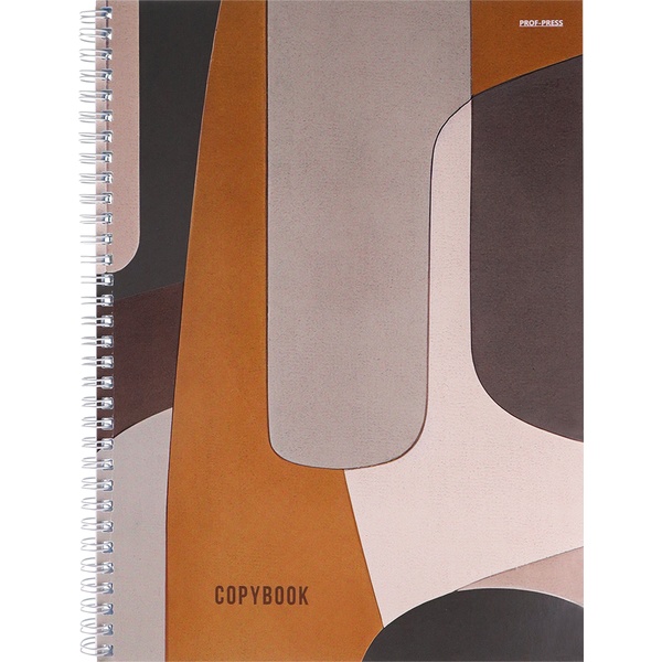 Тетрадь А4, клетка, 80 л., на гребне, 60 г/м², мел. картон, Prof-Press Простая абстракция-1