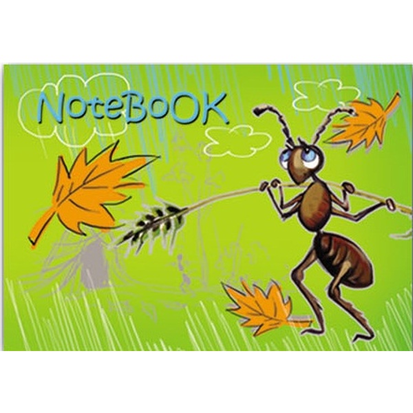 Блокнот на кольцах А5, 45 л., клетка, 70 г/м², обл. 7БЦ, глянц. лам., Феникс+ Муравей Акция!