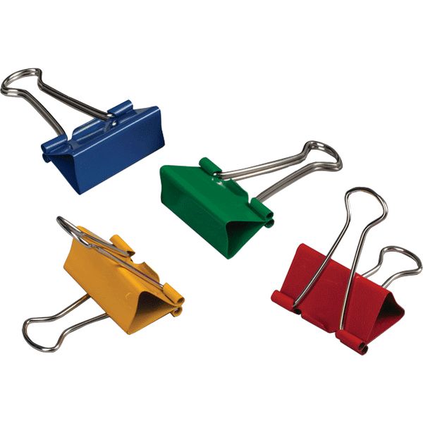 Зажимы для бумаг 51 мм, 12 шт., цветные, deVENTE